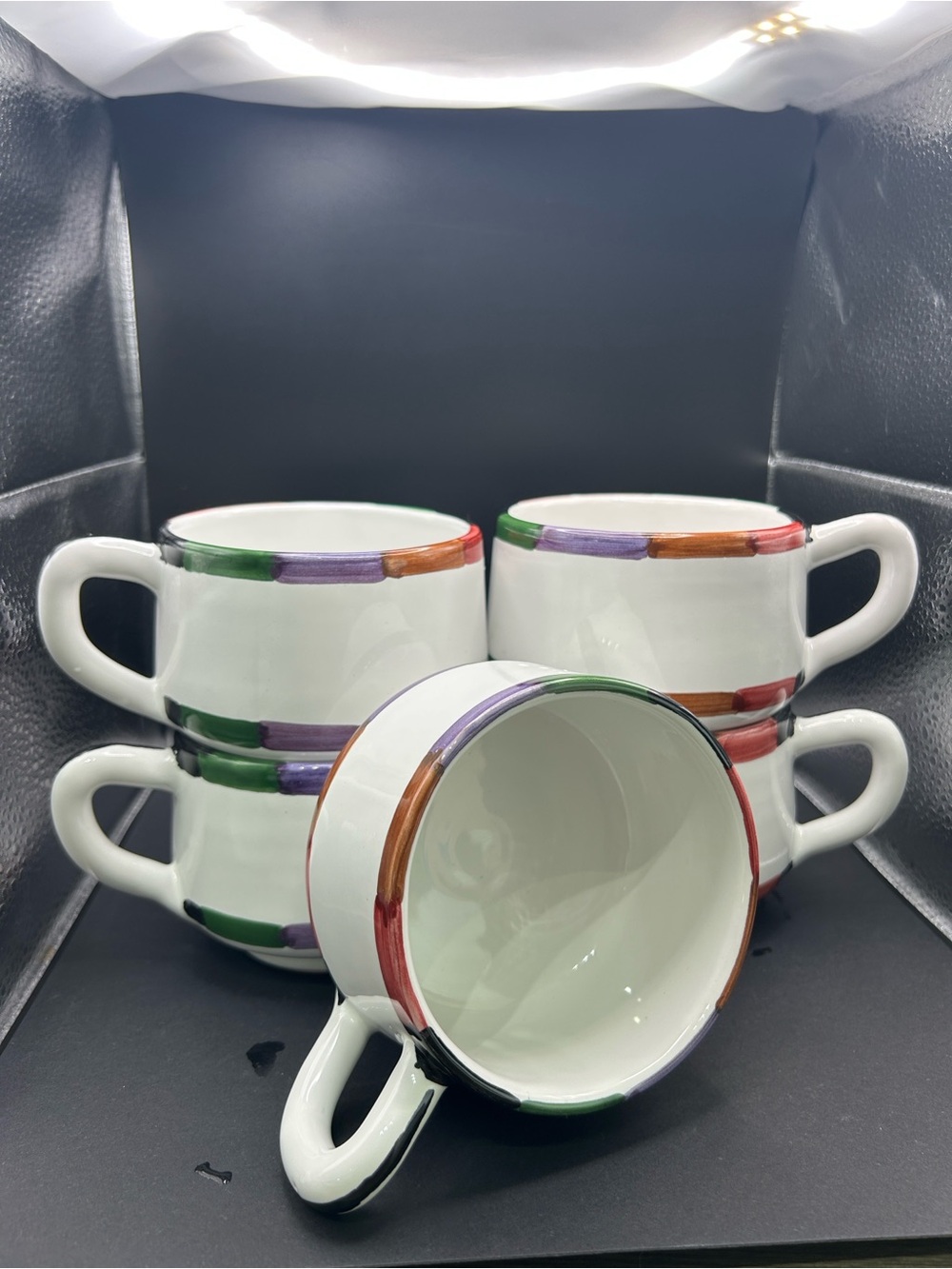 NEVER USED B Goldsmith Soup Mug Coffee Cup Deruta Italy Bello Circo Set Of 5